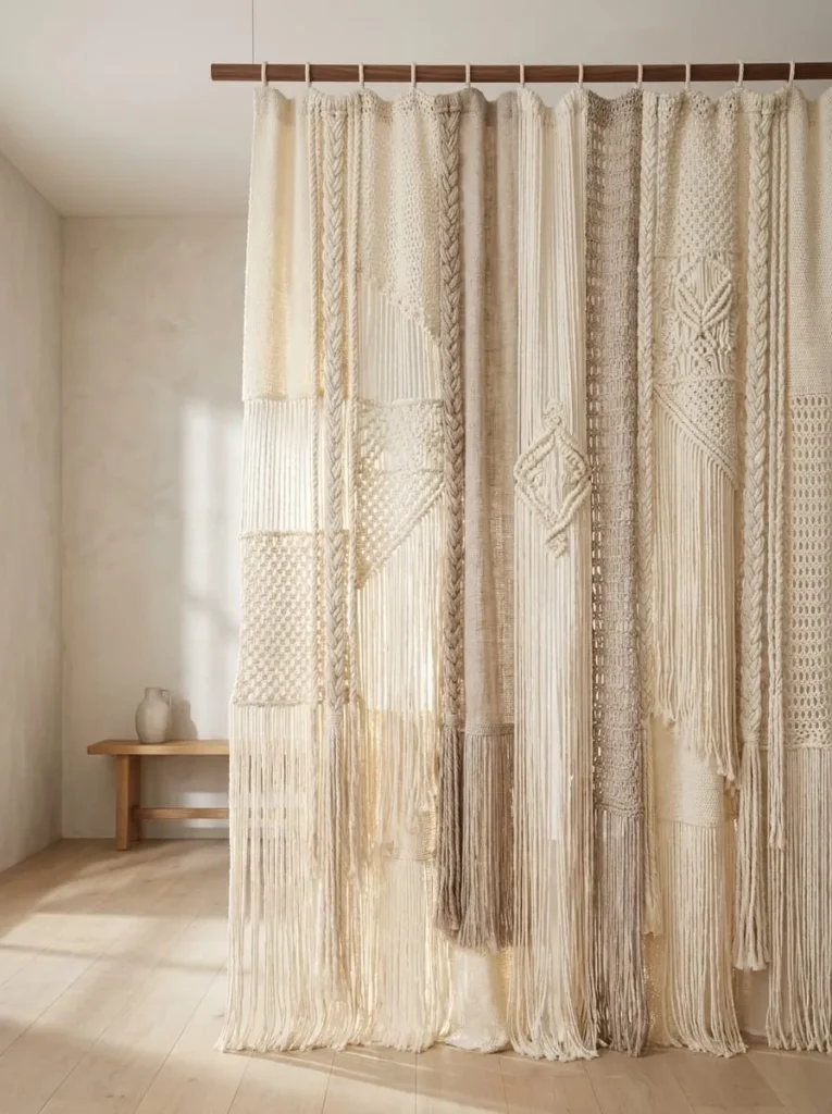 Neutral Cotton Woven Curtain