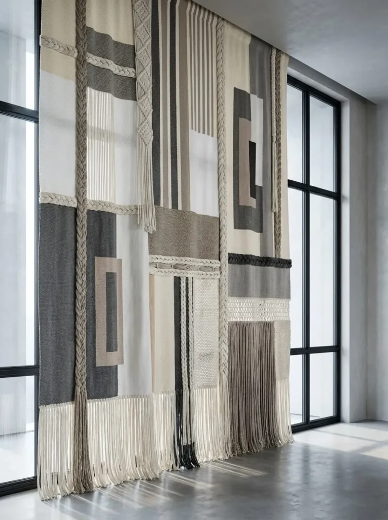 Layered Fringe Woven Curtain