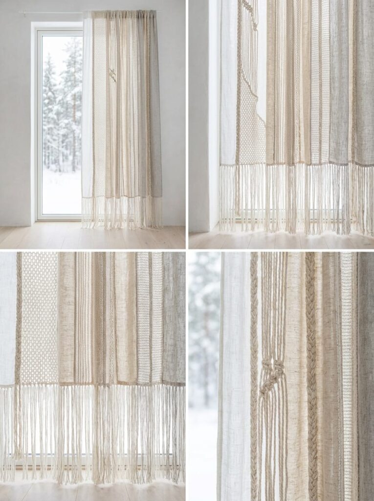 Geometric Contemporary Woven Curtain