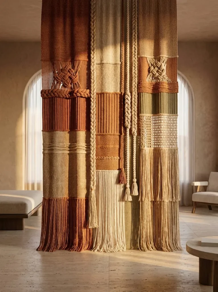 Japandi Textured Woven Curtain