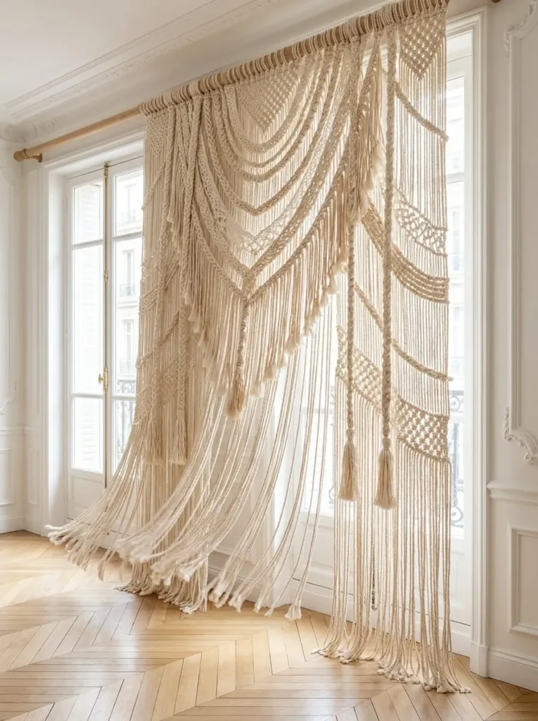 Luxury Ivory Woven Curtain