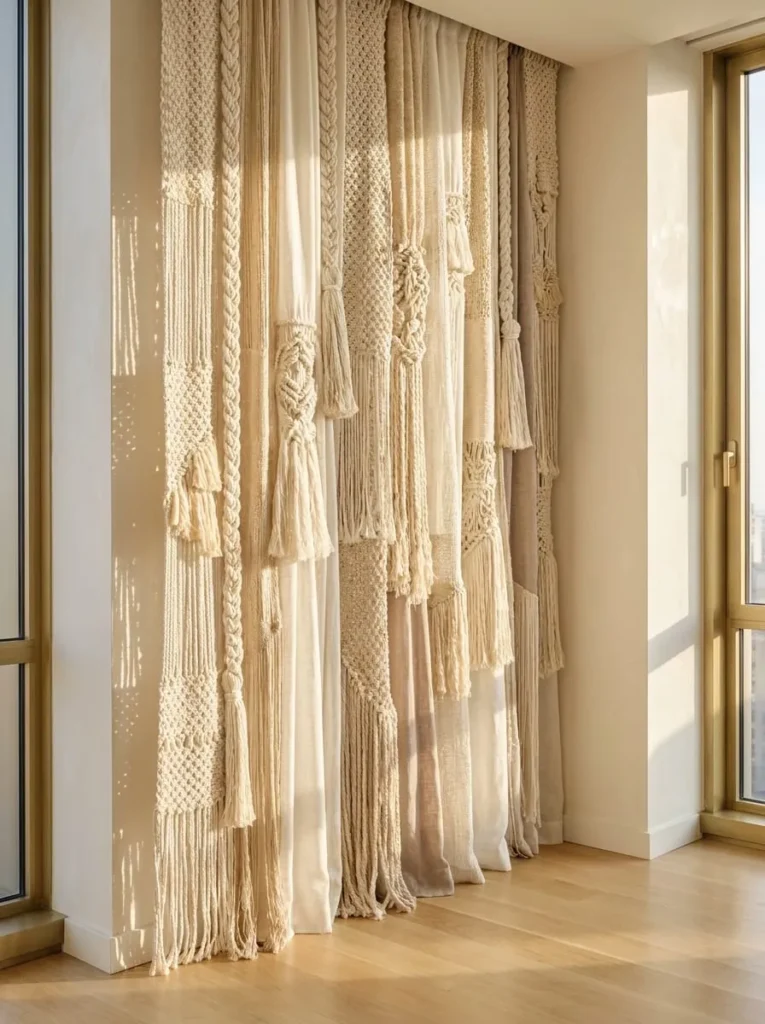 Modern Arch Pattern Woven Curtain