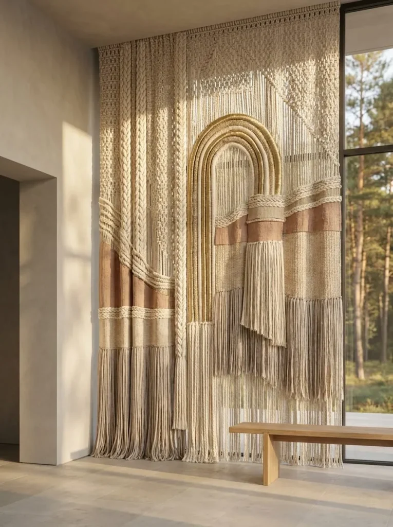 Color Block Woven Curtain