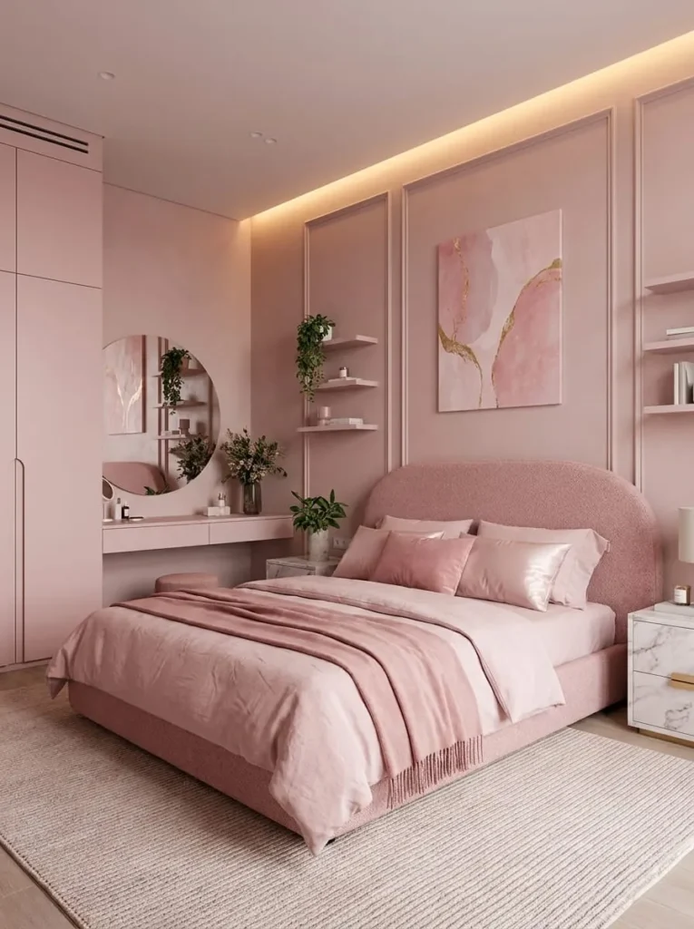  Modern Minimalist Pink Bedroom