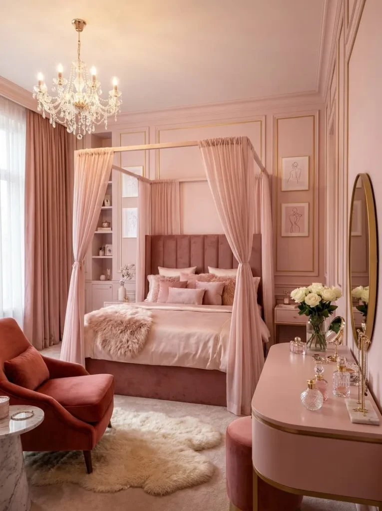 Pink Princess Modern Bedroom