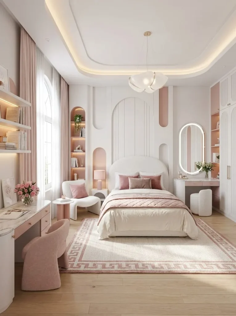 Blush Pink and White Dream Bedroom