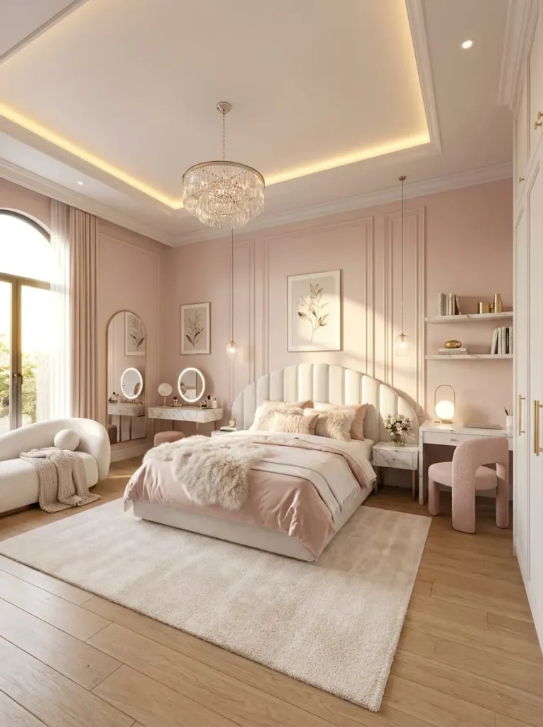Dusty Rose Pink and Gold Luxury Room