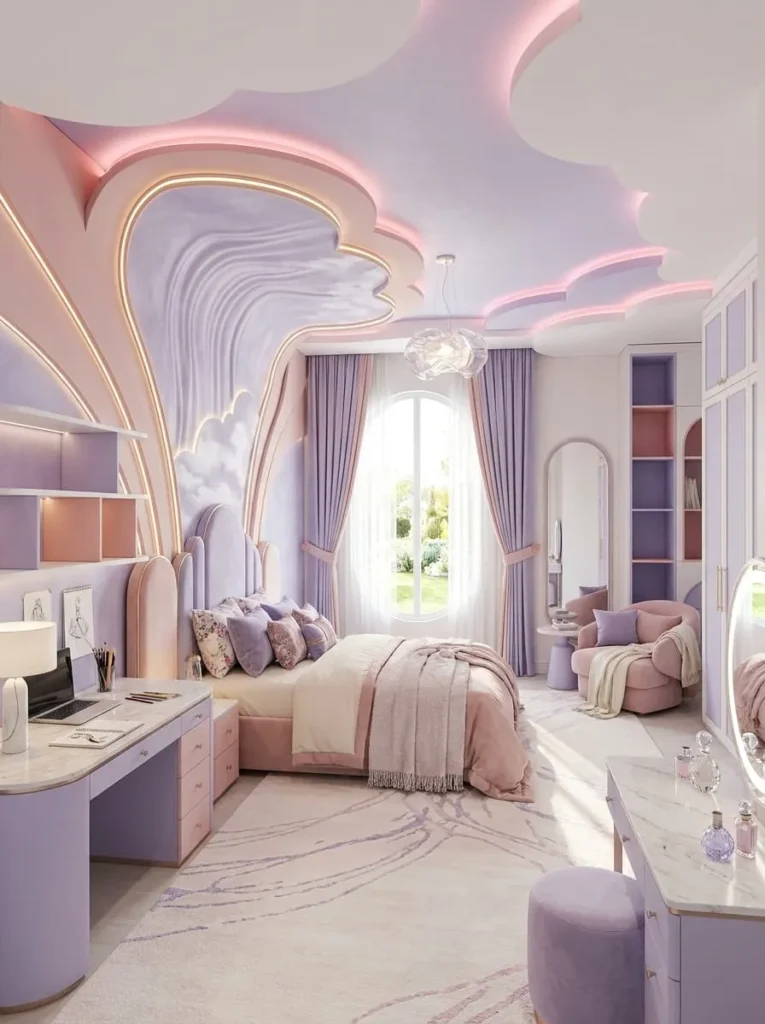 Pink and Lavender Aesthetic Bedroom